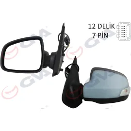 Diş Dikiz Aynasi Sol Symbol-Sandero 13 Elektrikli Isitmali Sinyalli Astarli Konveks 7 Fiş Vm-6129Ehpl