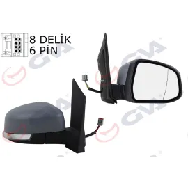 DIŞ DİKİZ AYNASI SAĞ FOCUS 08 ELEKTRİKLİ ISITMALI SİNYALLİ ASTARLI ASFERİK 6 FİŞ VM-6304EHPAR