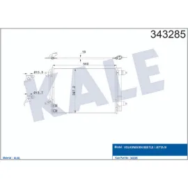 KLİMA RADYATÖRÜ [ VOLKSWAGEN BEETLE , JETTA IV 1.2 / 1.4 / 1.6 / 2.0TSİ 1.6 / 2.0TDİ 2011- KURUTUCU İLE ]