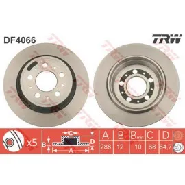 ARKA FREN AYNASI VOLVO S60 01-10 S70 01-05 S80 98-06 XC70 00-07 288x12x5DL