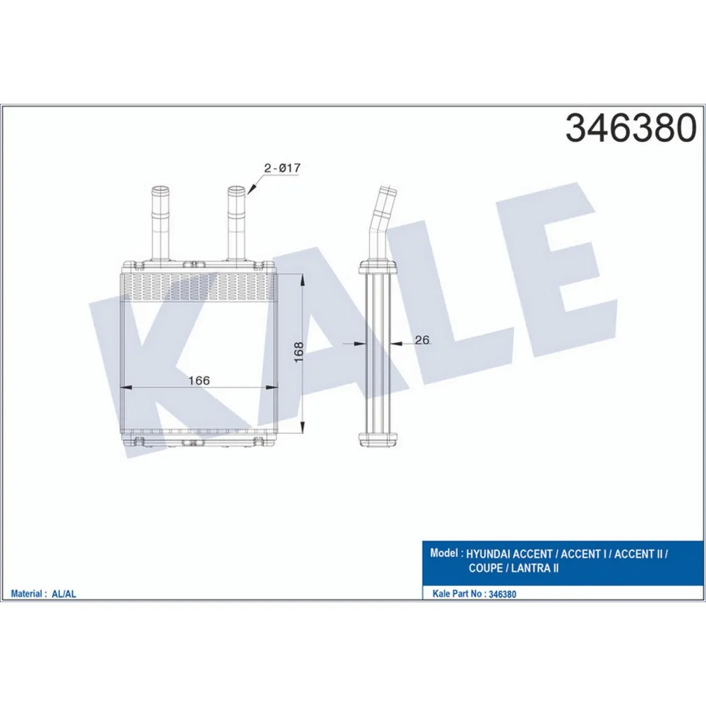 KALORİFER RADYATÖRÜ [ HYUNDAI ACCENT 1994-1999 BRAZING ]