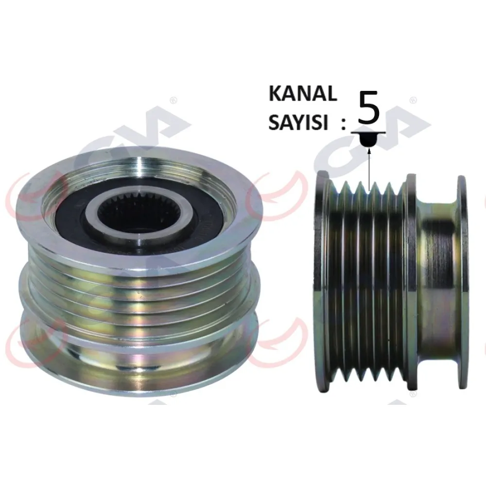 Alternatör Kasnaği Rulmanli Megane-Clio Ii-Kangoo-Twng-Symbol Ii 01- 5 Kanalli K9K-K4M