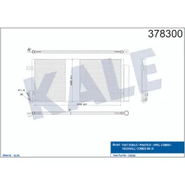 KLİMA RADYATÖRÜ KURUTUCULU [ FIAT DOBLO 2010- OPEL COMBO 2012- 1.3 DMTJ/1.6 DMTJ/2.0 DMTJ 669X293X16MM ]