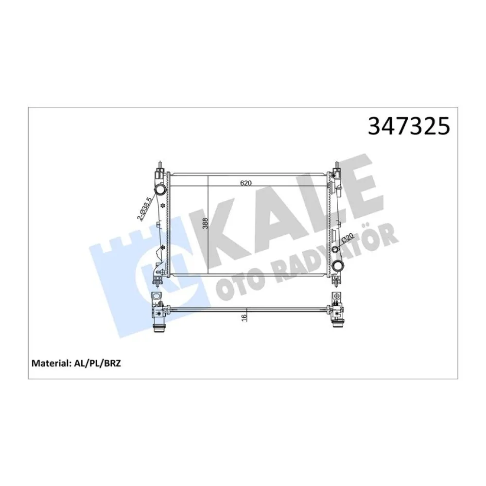 Motor Su Radyatörü Doblo Iii 1,3/1,4 Mjt 2010+ Combo 1,3 Cdti 2012+  Klimali