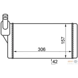 KALORİFER RADYATÖRÜ VW TRANSPORTER T4 1.9D-TD-2.0D-2.4D-2.5D-TD (ARKA) (306x157x42) (AC+/-)