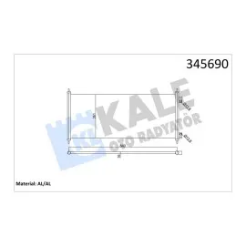 Klima Kondenseri Transit V184 2.0D-2.0 Tdci-2.3İ-2.4D-2.4 Tdci 00 860X361X16 Oto.-Mek. Al/al