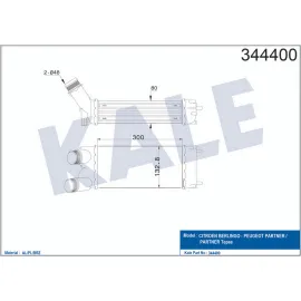 TURBO RADYATÖRÜ INTERCOOLER PARTNER 08 BERLINGO 08 1.6 HDI AL/PL/BRZ 300x147x76