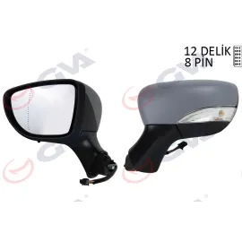 DIŞ DİKİZ AYNASI SOL CLIO 12 ELEKTRİKLİ ISITMALI ASTARLI SİNYALLİ ASFERİK VM-6126EHPAL
