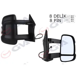 Diş Dikiz Aynasi Sağ Ducato-Boxer-Jumper 06 Elektrikli Isitmali Sinyalli Uzun Kol Konveks 8 Fiş Vm-6203Nehr