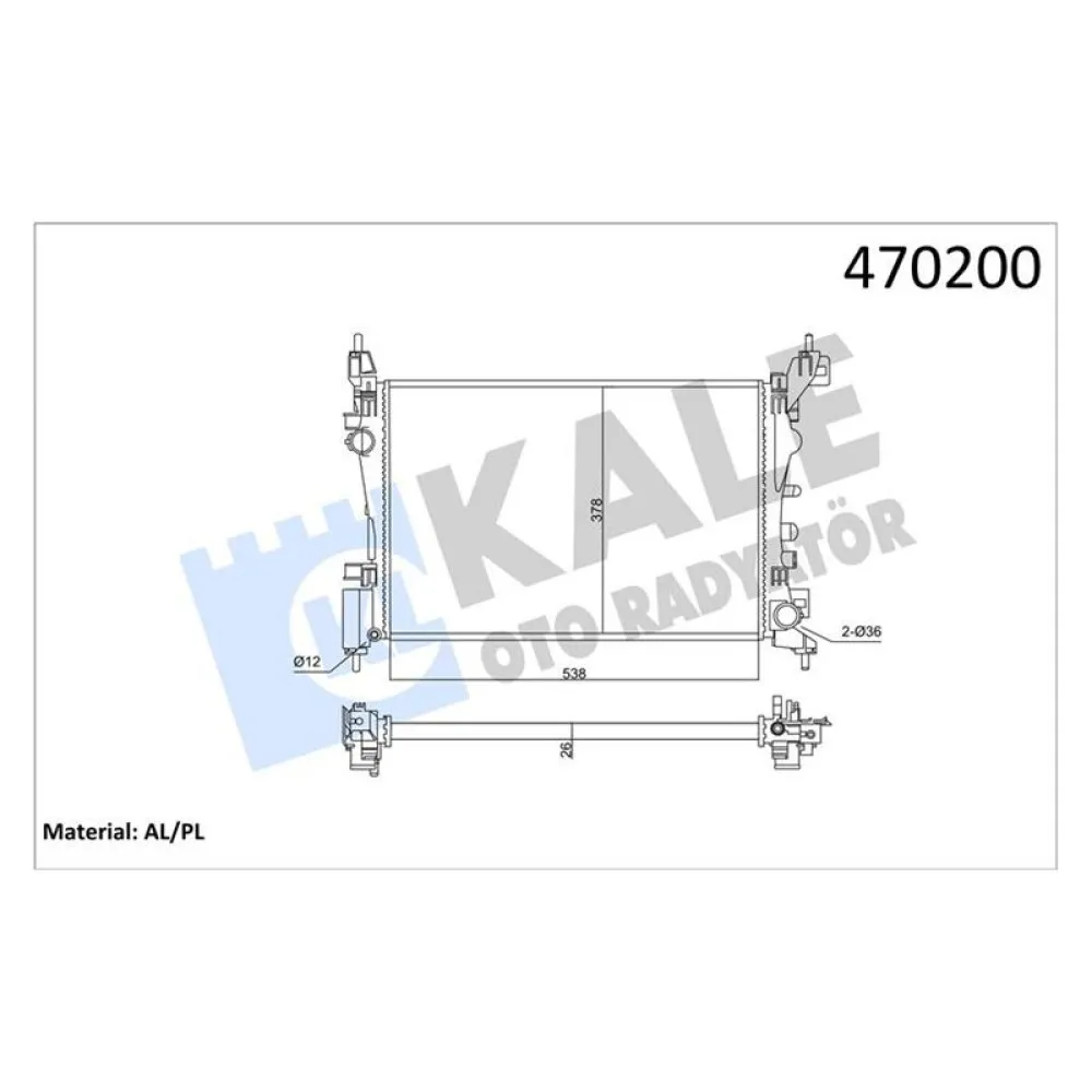 Motor Su Radyatörü [ Opel Adam , Corsa D , Corsa E , Vauxhall Adam , Corsa Mk Iii , Corsa Mk Iv , Corsa Van Mk Iv 1.2 / 1.4 2009- E.no Kal 351220 ]