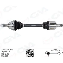 Komple Aks Ön Sağ/sol Freelander I L314 1.8 16V 98 06 613Mm