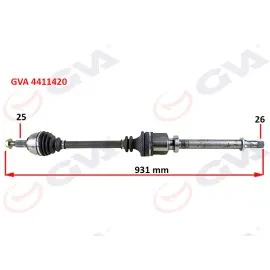 Komple Aks Sağ Megane 3-Fluence 1.5 Dci 6 Vites 09 931Mm