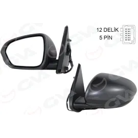 DIŞ DİKİZ AYNASI SOL ELEKTRİKLİ ISITMALI DACIA DUSTER 17-10 12H5P VM-6805EHL