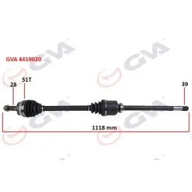 Komple Aks Sağ Master-Movano Ii 2.5D 98-10 Abs Li 51Diş 1118Mm