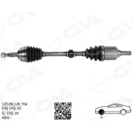 Komple Aks Sol Duster 10- 1.5Dci 1.6 16V 704Mm