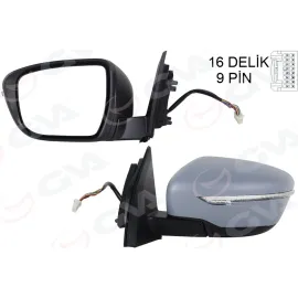 DIŞ DİKİZ AYNASI SOL QASHQAI 13 ELEKTRİKLİ ISITMALI KATLANIR SİNYALLİ ASTARLI KONVEKS