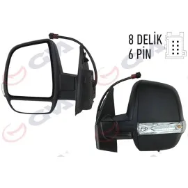 Diş Dikiz Aynasi Sol Doblo 11 Elektrikli Isitmali Sinyalli Çift Cam Konveks 6 Fiş Vm-669Ehpl