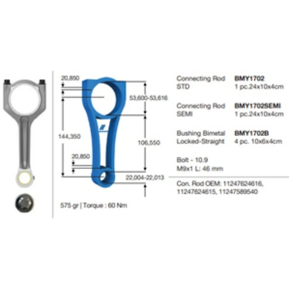 Piston Kolu Bmw 130I-135I-220I-228I-320I-328I-330I-420I-430I-435I-520I-530I-535I-740I-X1-X3-X4-X5-X6