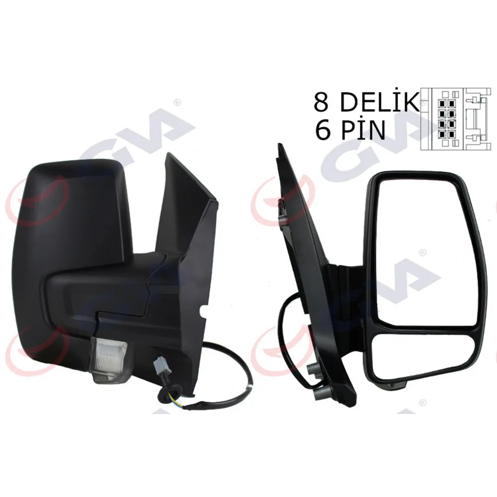 DIŞ DİKİZ AYNASI SAĞ TRANSİT CUSTOM V362 12 ELEKTİRİKLİ ISITMALI DESENLİ SİNYALLİ KONVEKS VM-6325EHR 1766579-682BL5JA6