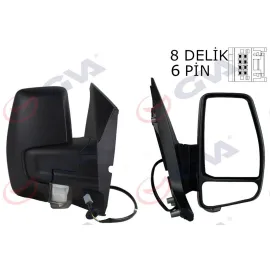 DIŞ DİKİZ AYNASI SAĞ TRANSİT CUSTOM V362 12 ELEKTİRİKLİ ISITMALI DESENLİ SİNYALLİ KONVEKS VM-6325EHR 1766579-682BL5JA6