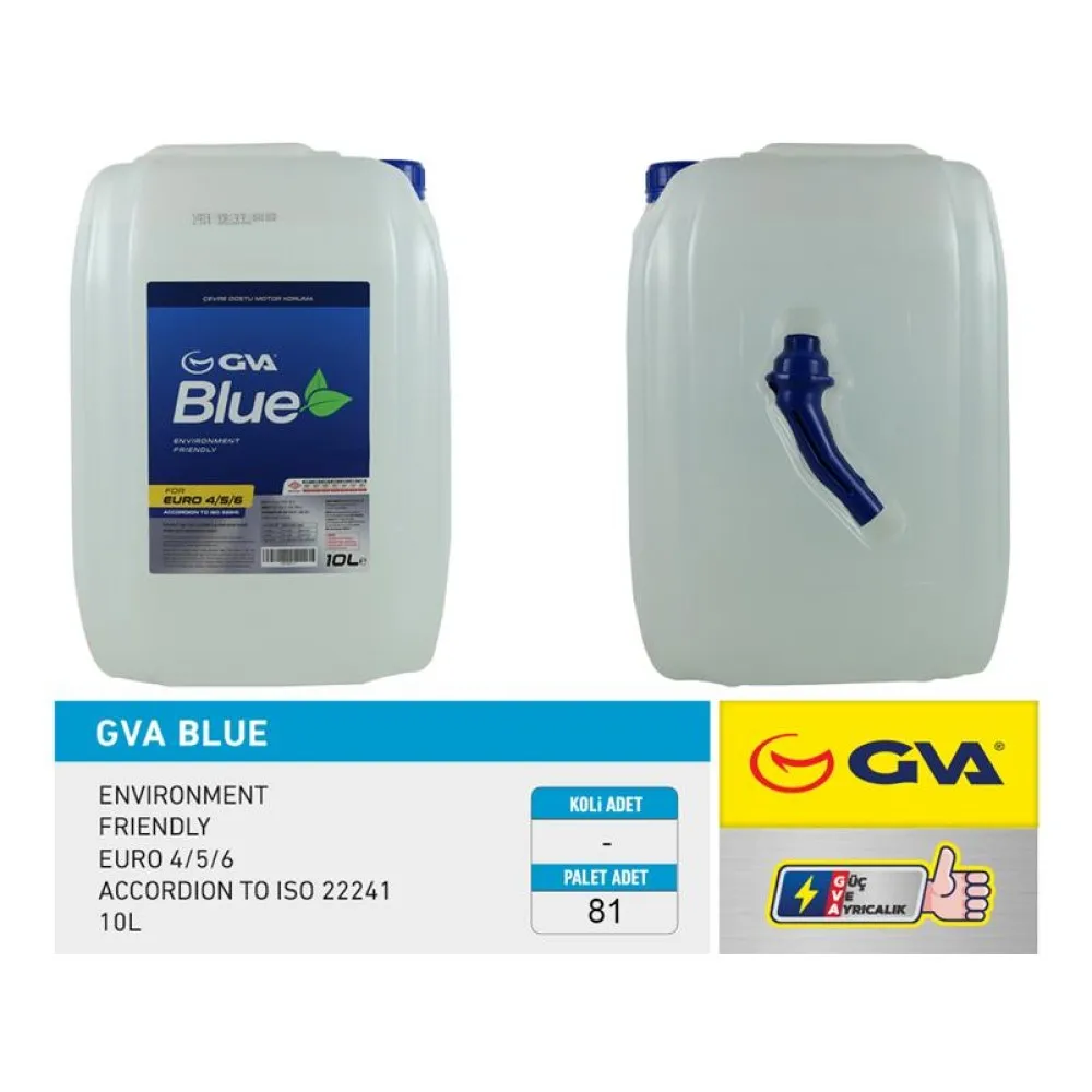 Gva Blue Sivisi 10 Lt Euro 4-5 / Binek Euro 6 Hunili Ambalaj