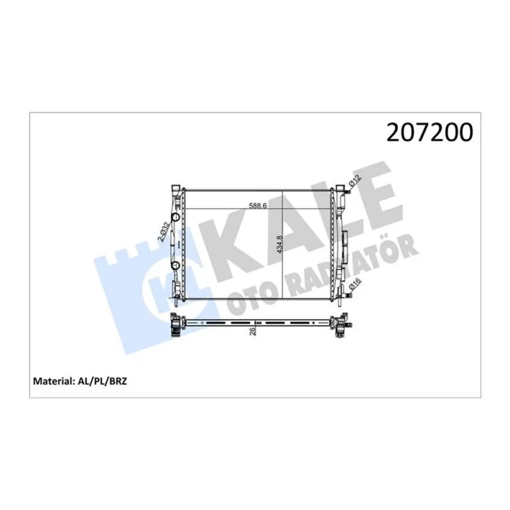 Radyatör Mgn Ii 02 Scenic 03 1.5-1.9Dci/1.4-1.6-2.0 16V Ac Klimasiz Mek 590X455X32 1 Sira Alb