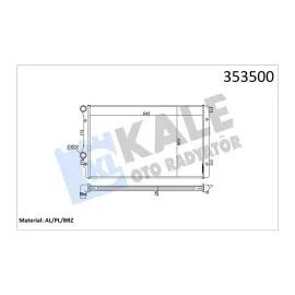 RADYATÖR CADDY III-GOLF V-PASSAT-A3-ALTEA-TOLEDO III-OCTAVIA 1.9TDI MEK AL/PL/BRZ 645x408x26