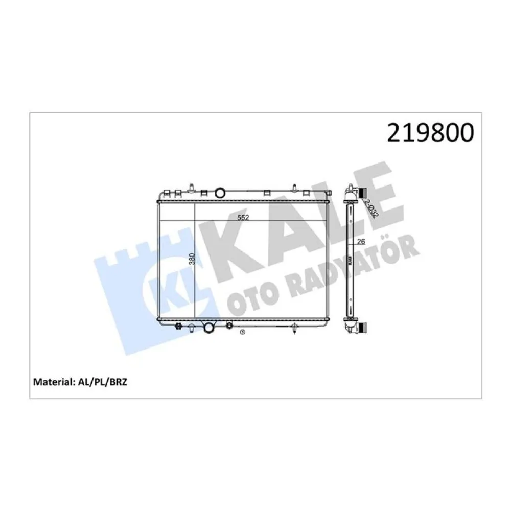 Radyatör P206-P307-Xsara 2.0I 16V 1 Sira Alb Sistem Tahliye Musluklu