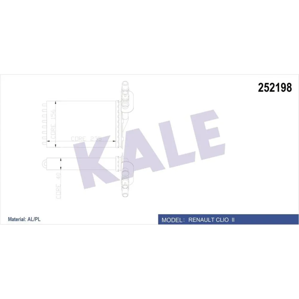 Kalorifer Radyatörü Clio Ii 00 Symbol Ii 08 234X158 2 Sira Al Pl Sistem