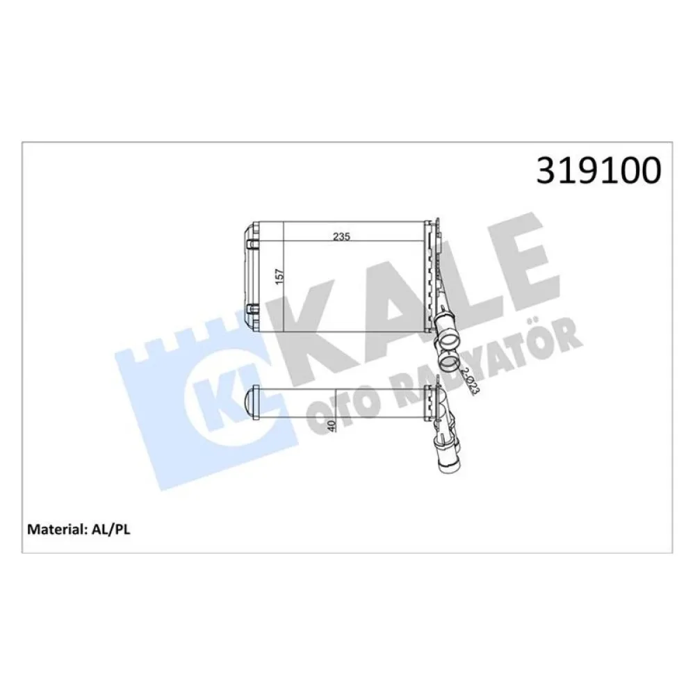 Kalorifer Radyatörü Partner-Berlingo 1.9D-2.0Hdi 97-08 -P306-Xsara-Xantia-Zx 1.6-1.8-2.0-1.4Hdi-1.5D 97-05 Beher Tipi