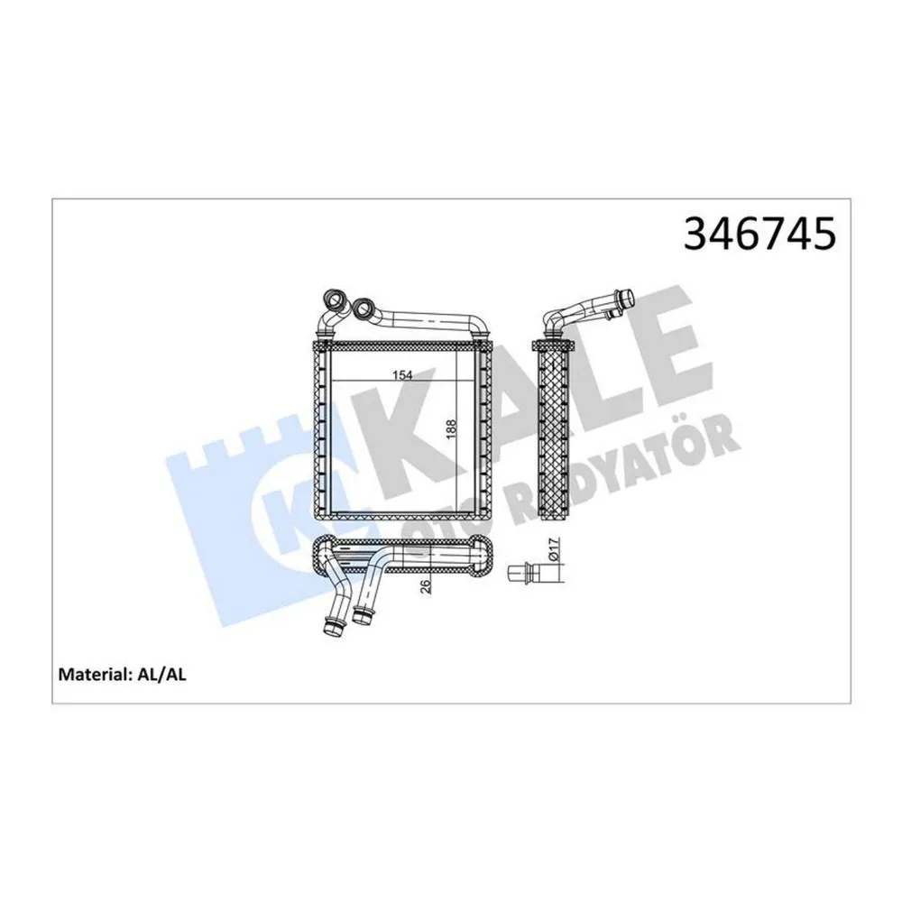 KALORİFER RADYATÖRÜ GOLF V-PLUS-OCTAVIA 1.4-1.6-1.9-2.0-PASSAT 1.6-1.9-2.0 153x180x27 Mk Ot AC /-