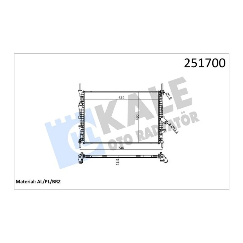 Radyatör Ford Transit V347 2.2-2.4 Tdci 06 Mek./klimasiz Al/pl/brz