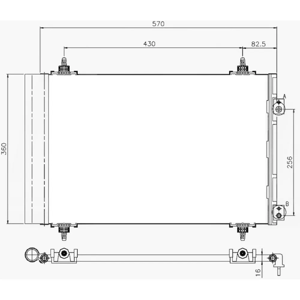 Klima Kondenseri P307 1.4-1.4 16V 1.6 16V 00 P308 1.4 16V 07 Partner Tepee 1.6 Hdi 568 361X12