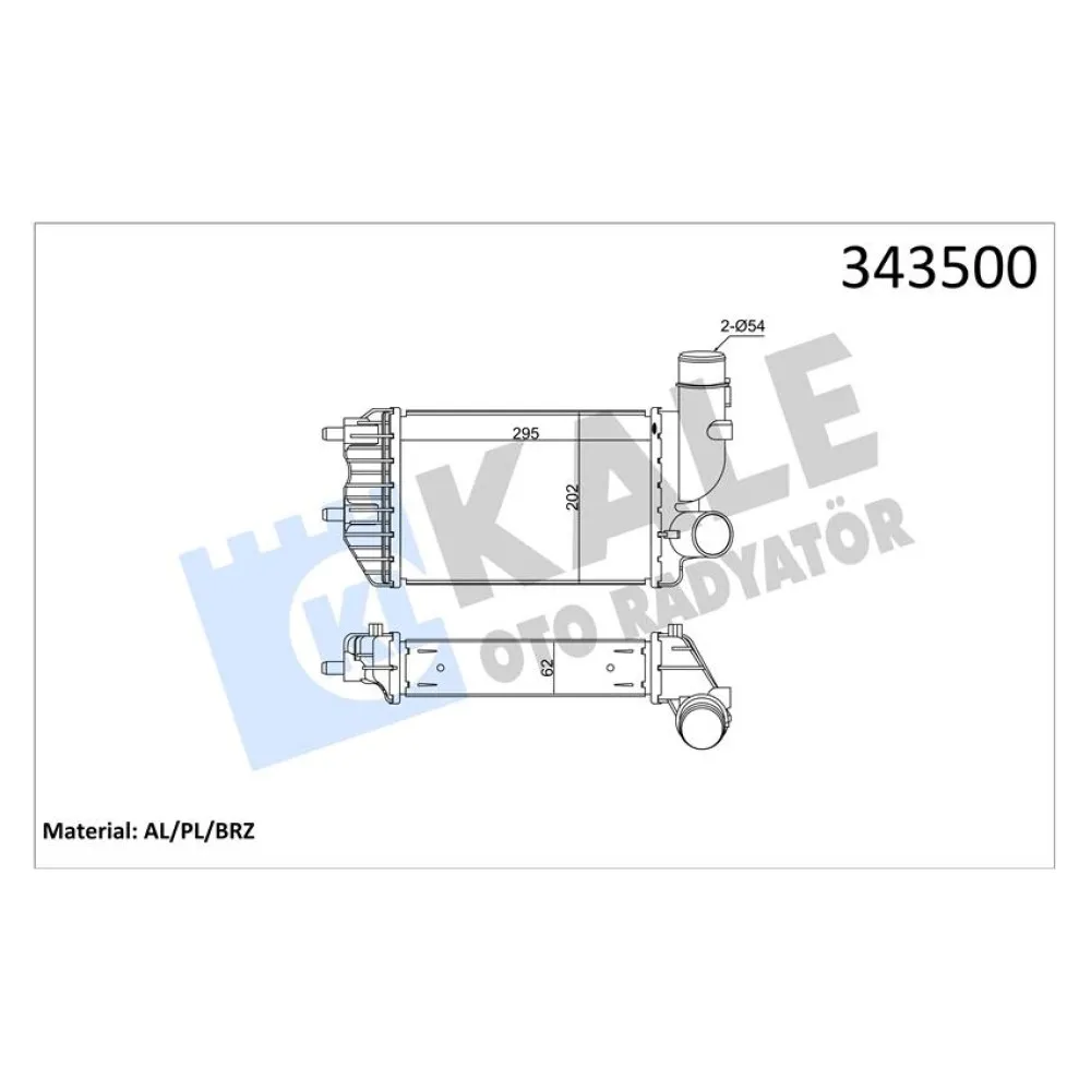Turbo Radyatörü Intercooler Ducato-Jumper-Boxer Al/pl/brz 295X202X62