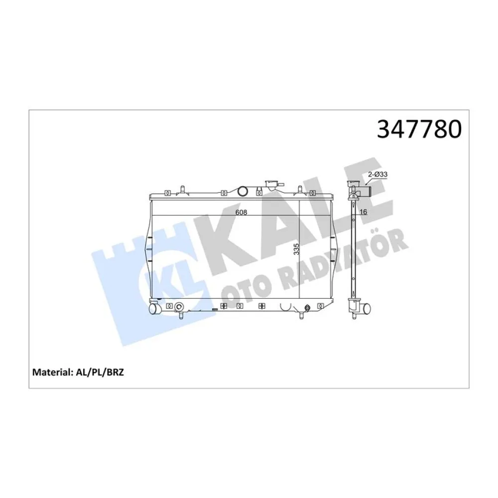 Radyatör Brazing Accent 1.3-1.5 95-00 Ac Klimasiz Mek 335X598X16