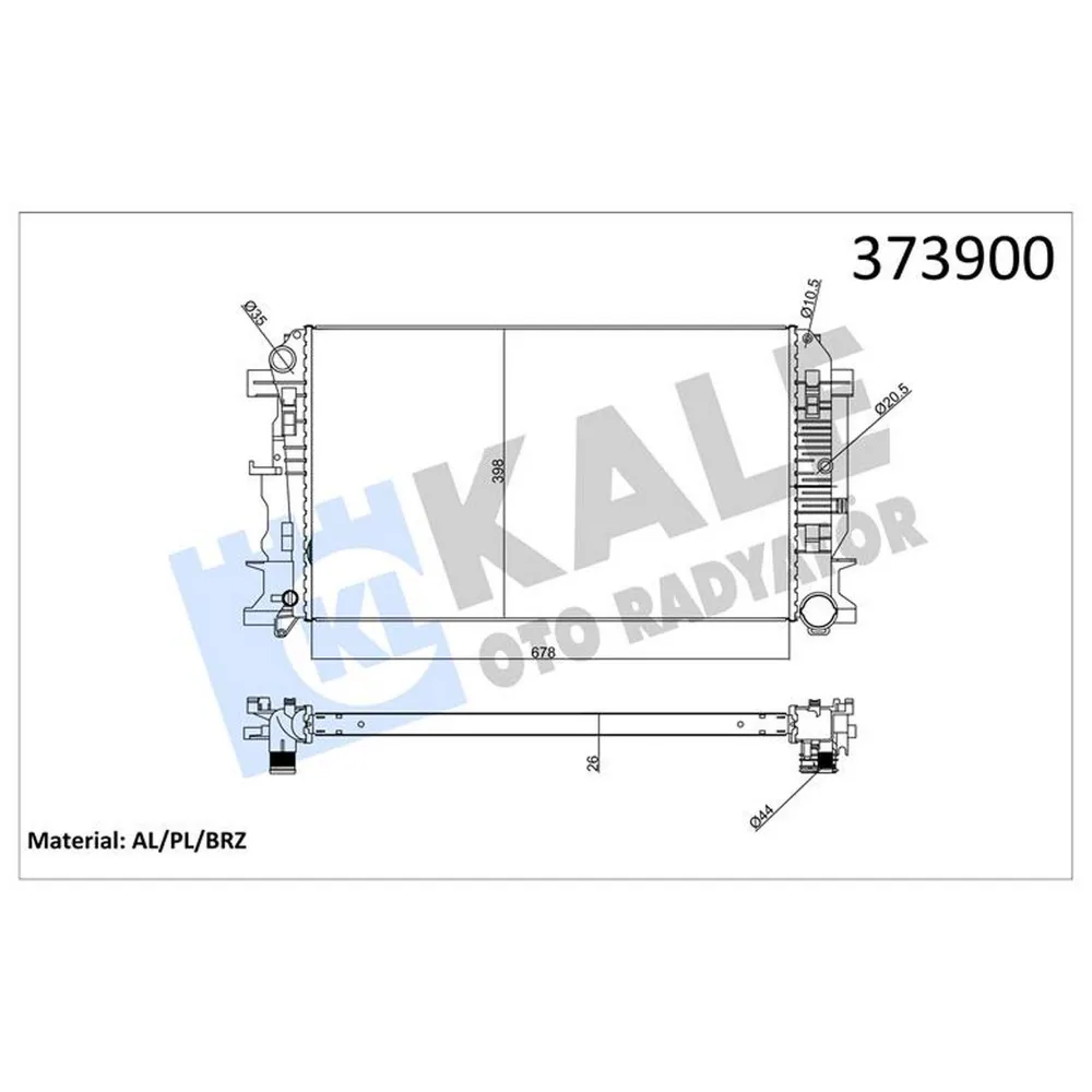 RADYATÖR SPRINTER 06 CRAFTER 06 2.5TDI AC KLİMASIZ MEK AL/PL/BRZ 680x412x32