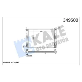 RADYATÖR FIESTA FUSION 1.4TDCİ 02-06 500x354x20 AL-PL-BRZ