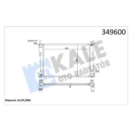 Radyatör Fiesta Fusion 1.4-1.6 Benzinli 500X358X16 02-06 Al-Pl-Brz