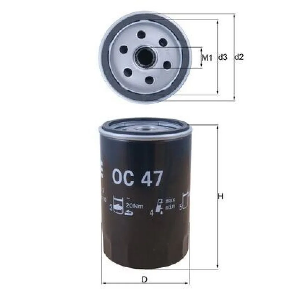 Yağ Filtresi Vw Caddy I 1.5/1.6 83-93, Golf I 1.3/1.5 77-84, Jetta I 1.6/1.8 78-84, Passat 1.3/1.5 73-80