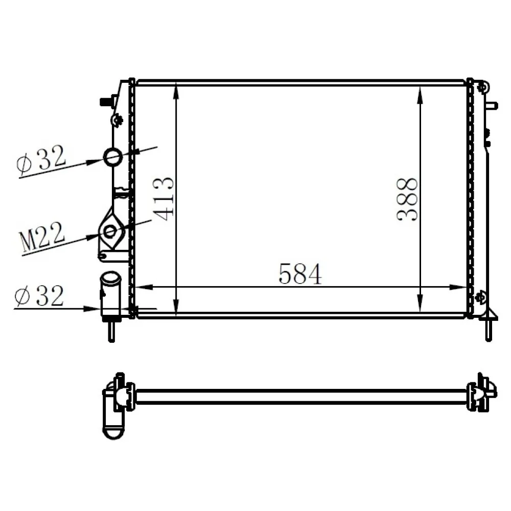 Radyatör Mgn I-Scenic 1.4-1.6-1.8-2.0 16V Ac Mek Logan 1.5 Dci 586X415X23