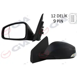 DIŞ DİKİZ AYNASI SOL MEGANE-FLUENCE 08 ELEKTRİKLİ ISITMALI SİNYALLİ SENSÖRLÜ ASFERİK 9 FİŞ VM-6138EHSAL