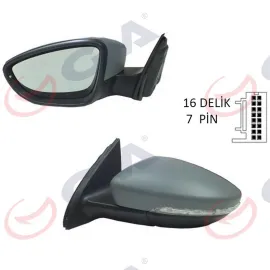 DIŞ DİKİZ AYNASI SOL PASSAT 11 ELEKTRİKLİ ISITMALI Ç.AYDINLATMALI ASTARLI ASFERİK 7 FİŞ VM-6194NEHPAL