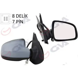 Diş Dikiz Aynasi Sağ Logan Sandero-Mcv 12 Elektrikli Isitmali Astarli Sensörlü Konveks 7 Fiş Vm-6804Ehpsr