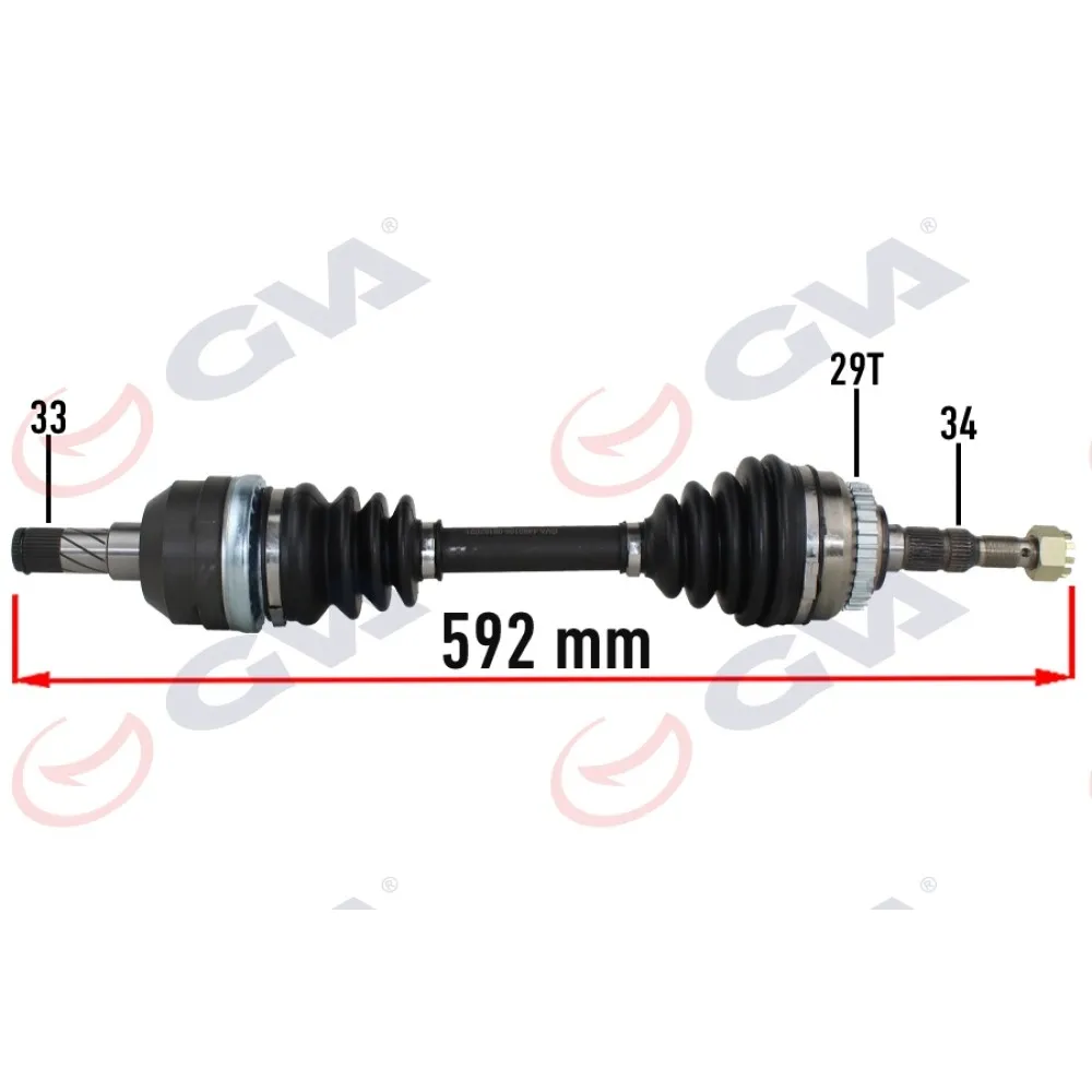Komple Aks Sol Opel Vectra A 1.8-2.0 88-95 -Astra F 92-98 -Calibra A 89-97 Abs Li 29Diş 592Mm