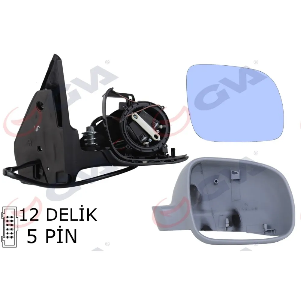 Diş Dikiz Aynasi Sağ Golf-Bora 98 Elektrikli Astarli Konveks 5 Fiş Vm-188R