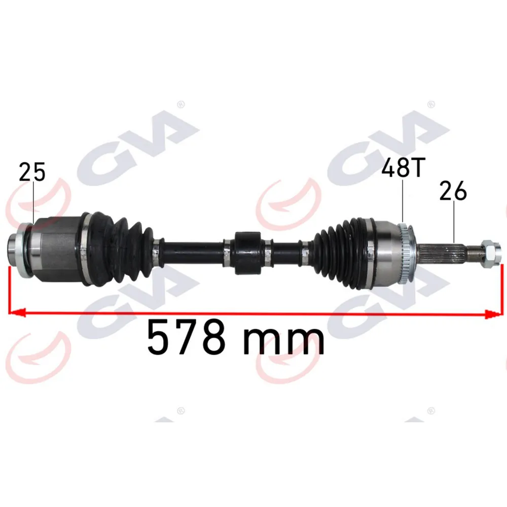 KOMPLE AKS SAĞ GETZ 1.5 CRDİ 03-09 ABS Lİ 48DİŞ 578mm