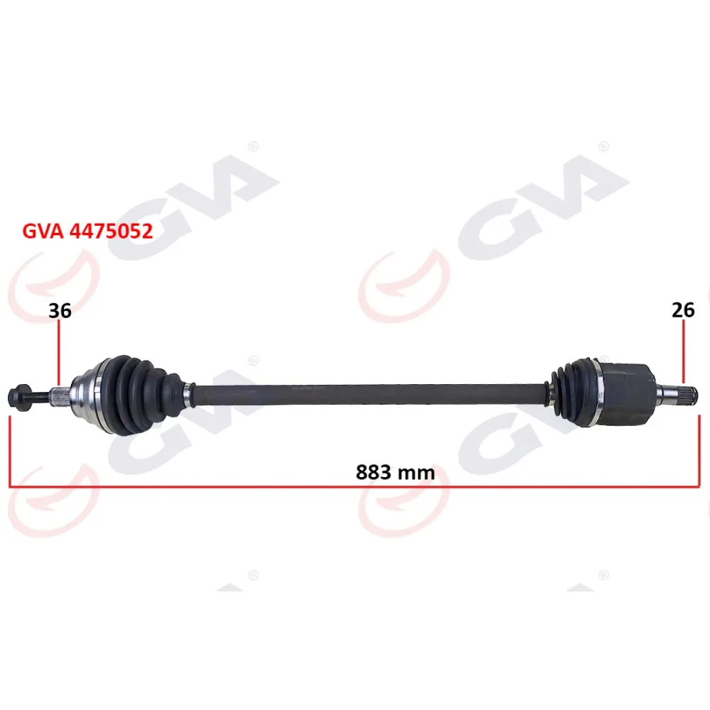 Komple Aks Sağ Golf Vi 1.6I Auto. 08-13 833Mm