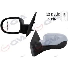 Diş Dikiz Aynasi Sol Clio 09 Elektrikli Isitmali Astarli Asferik 5 Fiş Vm-6135Ehpal