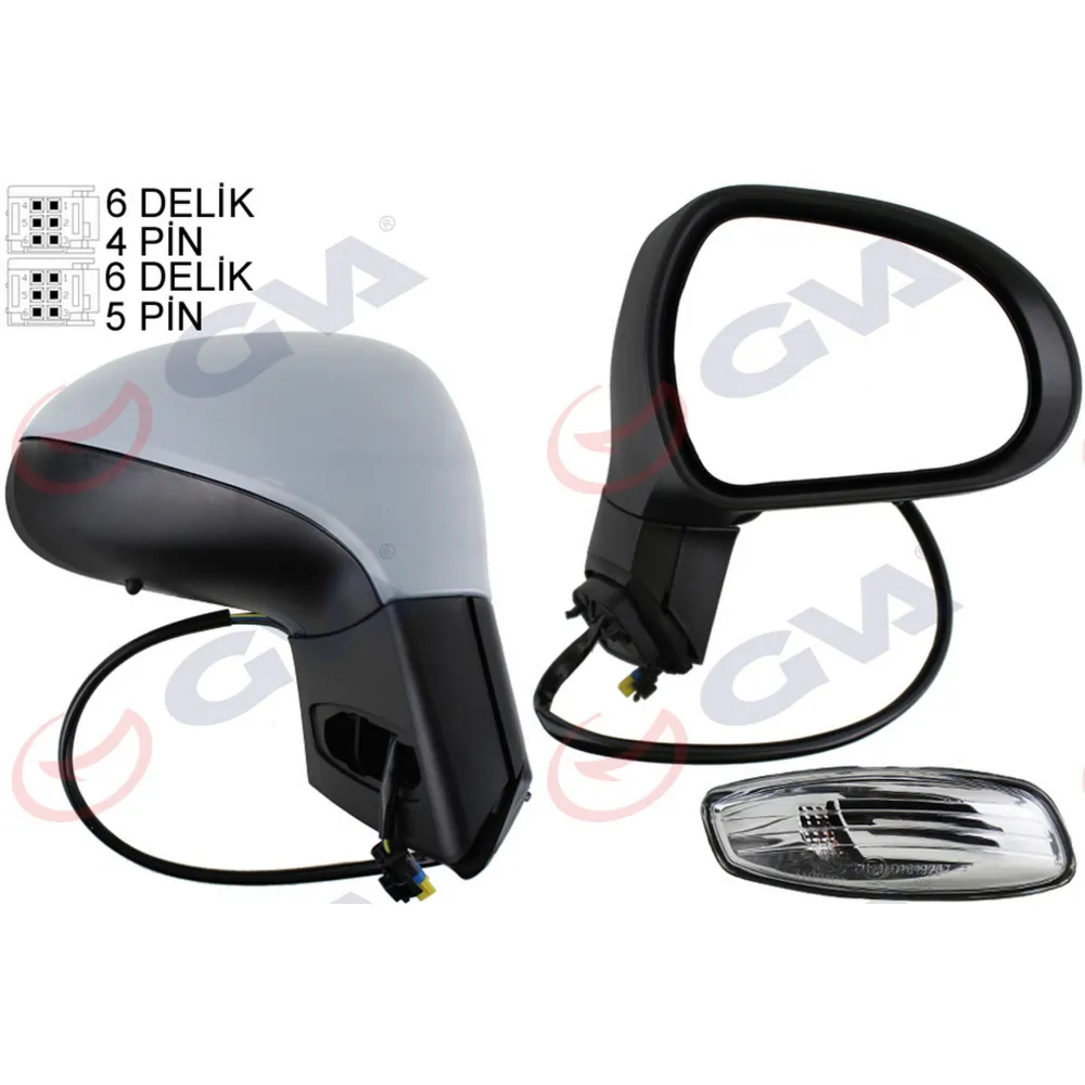 DIŞ DİKİZ AYNASI SAĞ 207 06 ELEKTRİKLİ ISITMALI SİNYALLİ SENSÖRLÜ ASTARLI KONVEKS VM-6207EHPSR