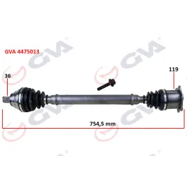 KOMPLE AKS SAĞ CADDY-GOLF5-JETTA-PASSAT 1.9-2.0 TDİ 03-09 754.5mm